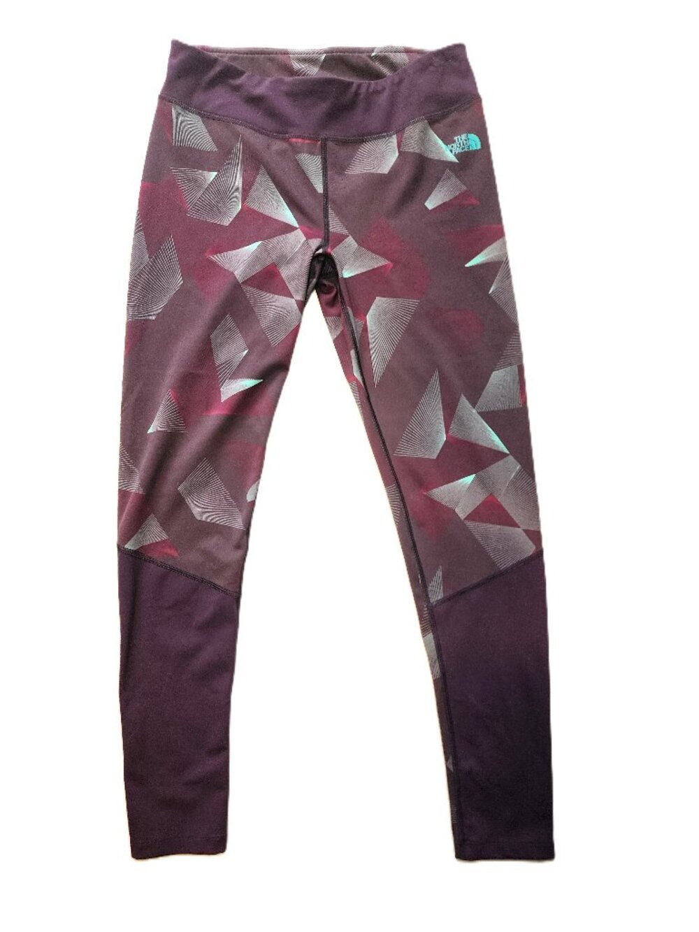 The North Face FlashDry Leggings Women's Large Purple Geometric Print Athletic Y